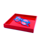Preview: Mini Size Tray, square, paint Lacquer red side